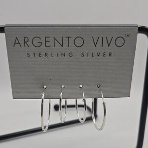 NEW Argento Vivo Sterling Silver Hoop Earrings
